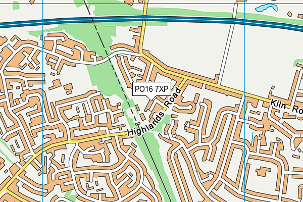 PO16 7XP map - OS VectorMap District (Ordnance Survey)