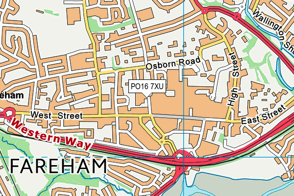 PO16 7XU map - OS VectorMap District (Ordnance Survey)