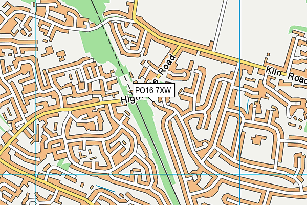 PO16 7XW map - OS VectorMap District (Ordnance Survey)