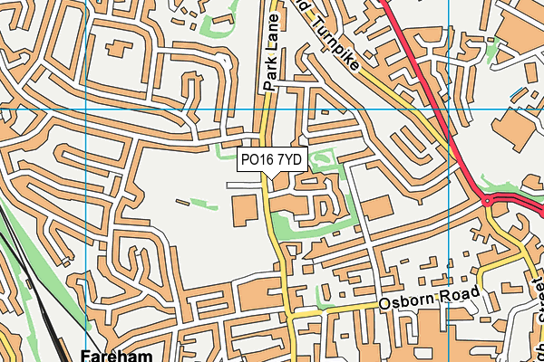 PO16 7YD map - OS VectorMap District (Ordnance Survey)