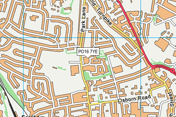 PO16 7YE map - OS VectorMap District (Ordnance Survey)