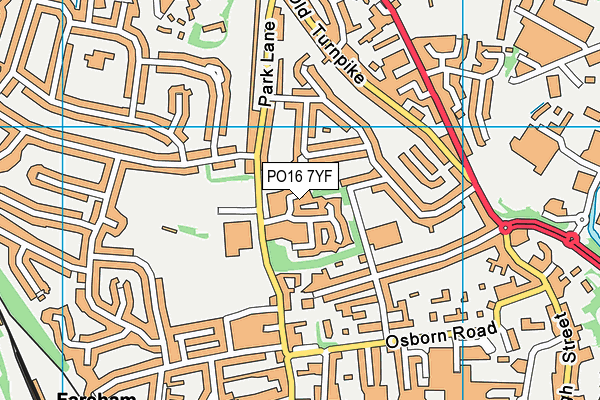 PO16 7YF map - OS VectorMap District (Ordnance Survey)