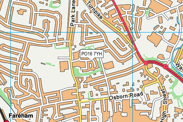 PO16 7YH map - OS VectorMap District (Ordnance Survey)