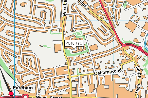 PO16 7YQ map - OS VectorMap District (Ordnance Survey)