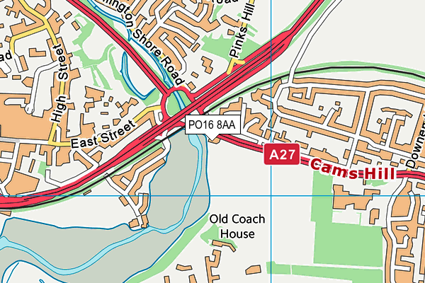 PO16 8AA map - OS VectorMap District (Ordnance Survey)