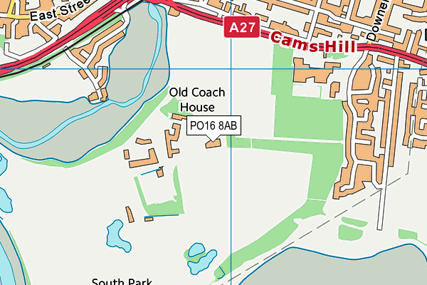 PO16 8AB map - OS VectorMap District (Ordnance Survey)