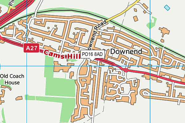 PO16 8AD map - OS VectorMap District (Ordnance Survey)