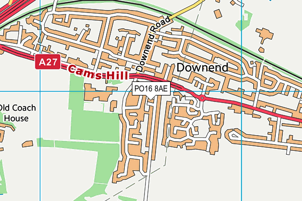 PO16 8AE map - OS VectorMap District (Ordnance Survey)