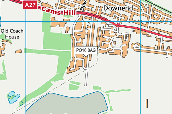 PO16 8AG map - OS VectorMap District (Ordnance Survey)