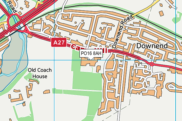 Cams Hill School map (PO16 8AH) - OS VectorMap District (Ordnance Survey)