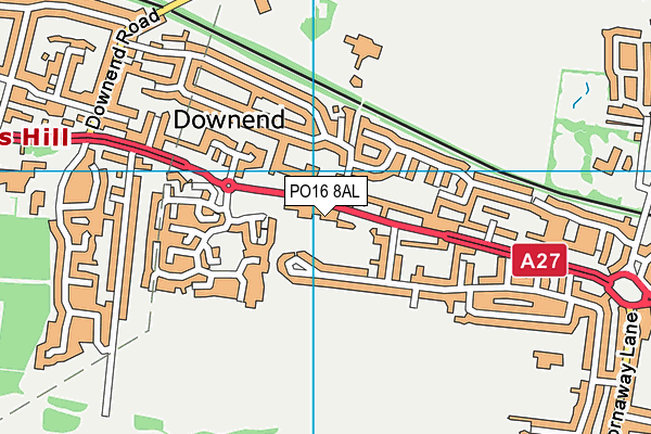 PO16 8AL map - OS VectorMap District (Ordnance Survey)