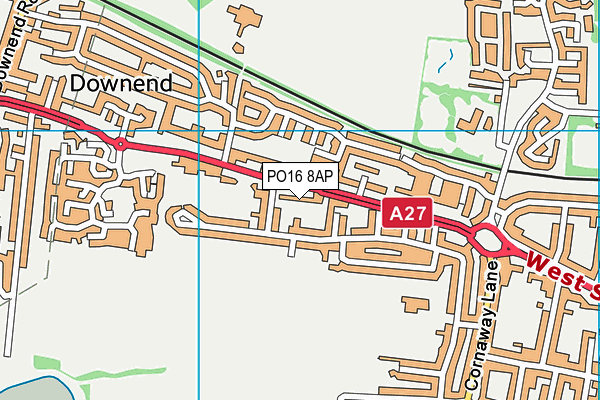 PO16 8AP map - OS VectorMap District (Ordnance Survey)