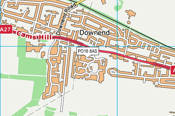 PO16 8AS map - OS VectorMap District (Ordnance Survey)