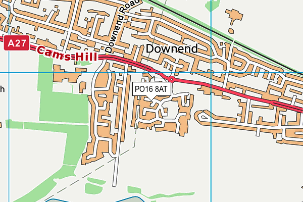 PO16 8AT map - OS VectorMap District (Ordnance Survey)