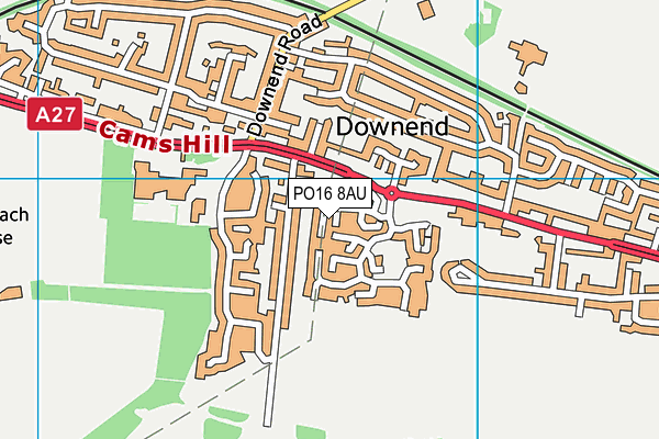 PO16 8AU map - OS VectorMap District (Ordnance Survey)