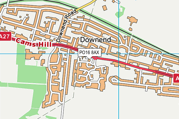 PO16 8AX map - OS VectorMap District (Ordnance Survey)