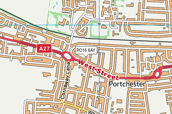 PO16 8AY map - OS VectorMap District (Ordnance Survey)