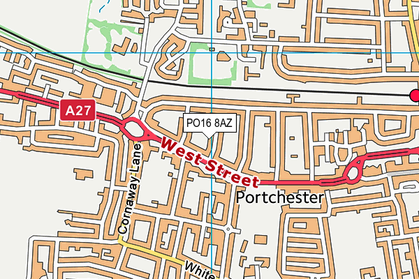 PO16 8AZ map - OS VectorMap District (Ordnance Survey)