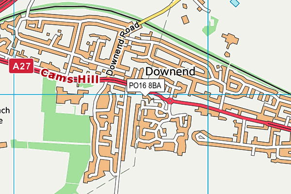 PO16 8BA map - OS VectorMap District (Ordnance Survey)