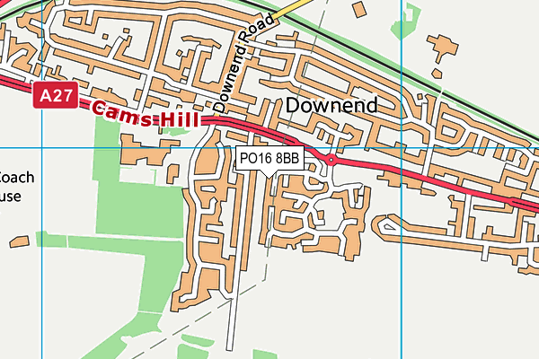 PO16 8BB map - OS VectorMap District (Ordnance Survey)