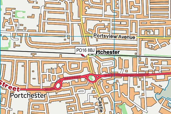 PO16 8BJ map - OS VectorMap District (Ordnance Survey)