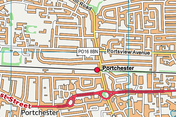 PO16 8BN map - OS VectorMap District (Ordnance Survey)