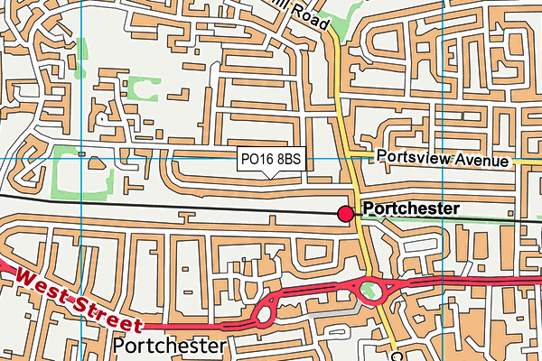 PO16 8BS map - OS VectorMap District (Ordnance Survey)