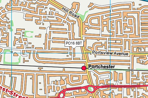 PO16 8BT map - OS VectorMap District (Ordnance Survey)