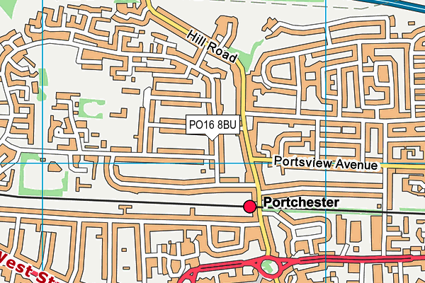 PO16 8BU map - OS VectorMap District (Ordnance Survey)