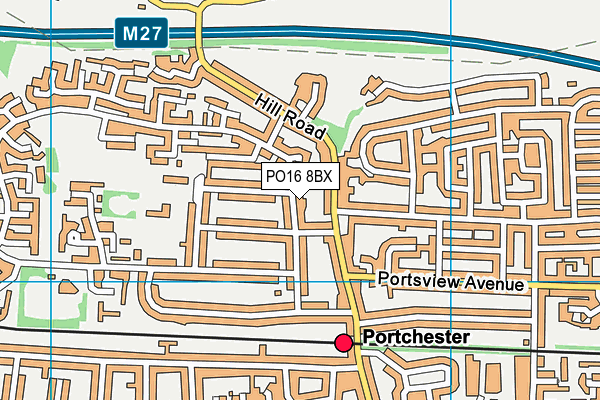 PO16 8BX map - OS VectorMap District (Ordnance Survey)