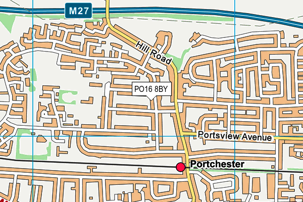 PO16 8BY map - OS VectorMap District (Ordnance Survey)