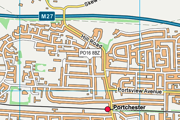 PO16 8BZ map - OS VectorMap District (Ordnance Survey)