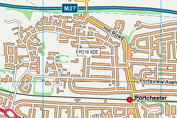 PO16 8DE map - OS VectorMap District (Ordnance Survey)