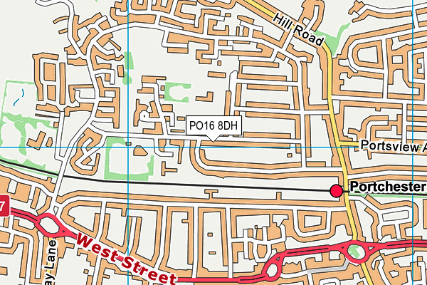 PO16 8DH map - OS VectorMap District (Ordnance Survey)