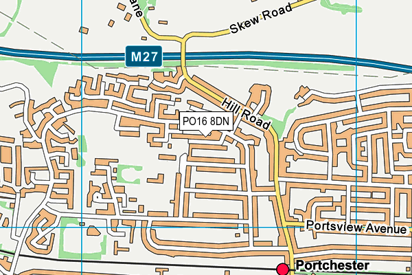 PO16 8DN map - OS VectorMap District (Ordnance Survey)