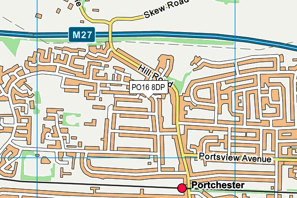 PO16 8DP map - OS VectorMap District (Ordnance Survey)