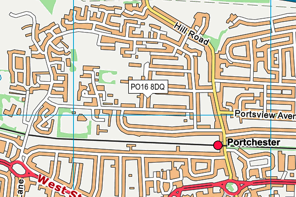 PO16 8DQ map - OS VectorMap District (Ordnance Survey)