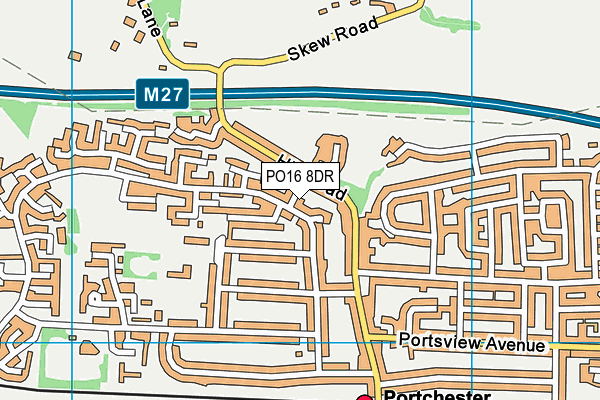 PO16 8DR map - OS VectorMap District (Ordnance Survey)