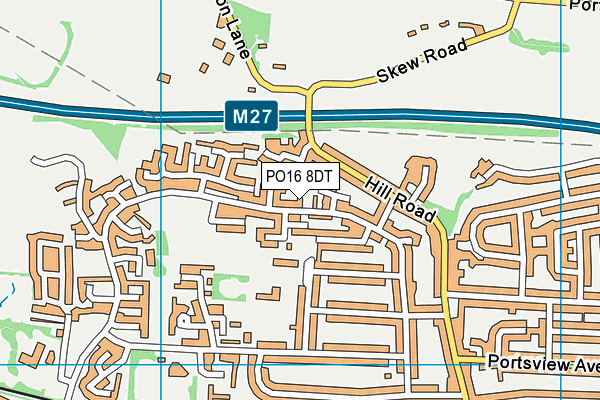 PO16 8DT map - OS VectorMap District (Ordnance Survey)