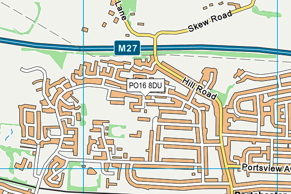PO16 8DU map - OS VectorMap District (Ordnance Survey)