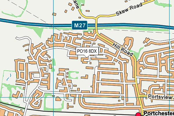 PO16 8DX map - OS VectorMap District (Ordnance Survey)