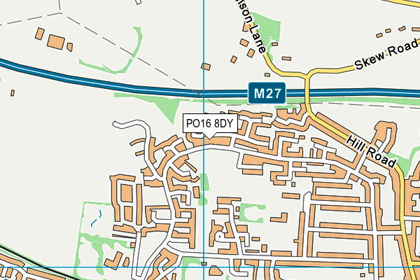 PO16 8DY map - OS VectorMap District (Ordnance Survey)