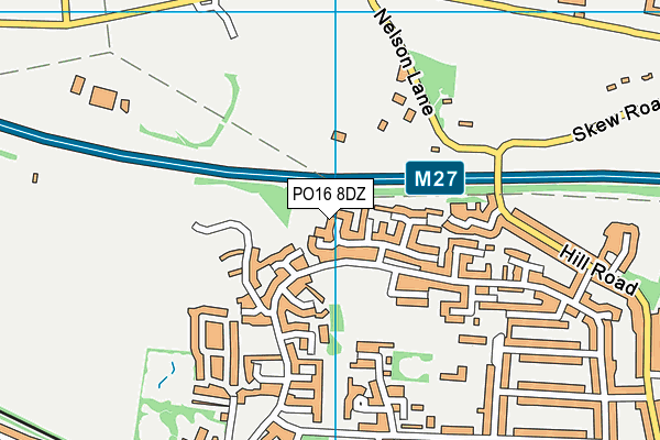 PO16 8DZ map - OS VectorMap District (Ordnance Survey)