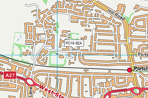 PO16 8EA map - OS VectorMap District (Ordnance Survey)