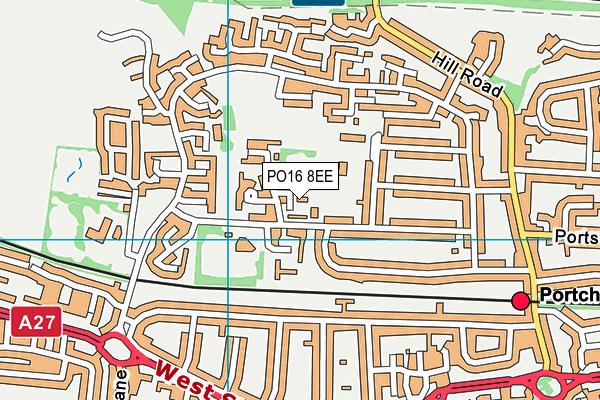 PO16 8EE map - OS VectorMap District (Ordnance Survey)
