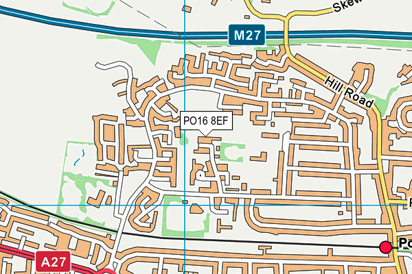 PO16 8EF map - OS VectorMap District (Ordnance Survey)