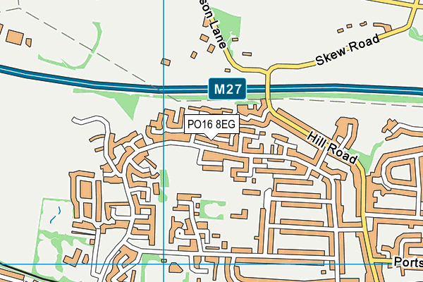 PO16 8EG map - OS VectorMap District (Ordnance Survey)