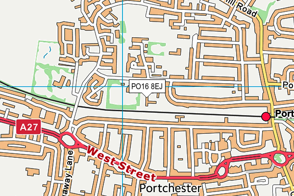 PO16 8EJ map - OS VectorMap District (Ordnance Survey)