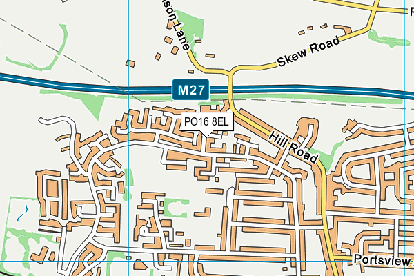 PO16 8EL map - OS VectorMap District (Ordnance Survey)