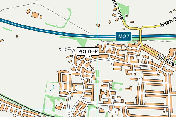 PO16 8EP map - OS VectorMap District (Ordnance Survey)